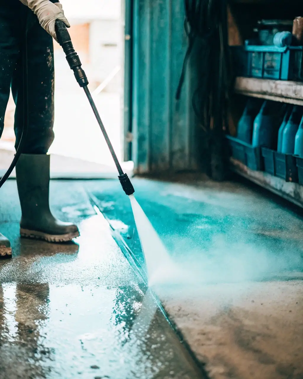 Tlakové čištění podlahy